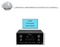 McIntosh MX160 - Owners manual